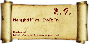 Menyhárt Iván névjegykártya